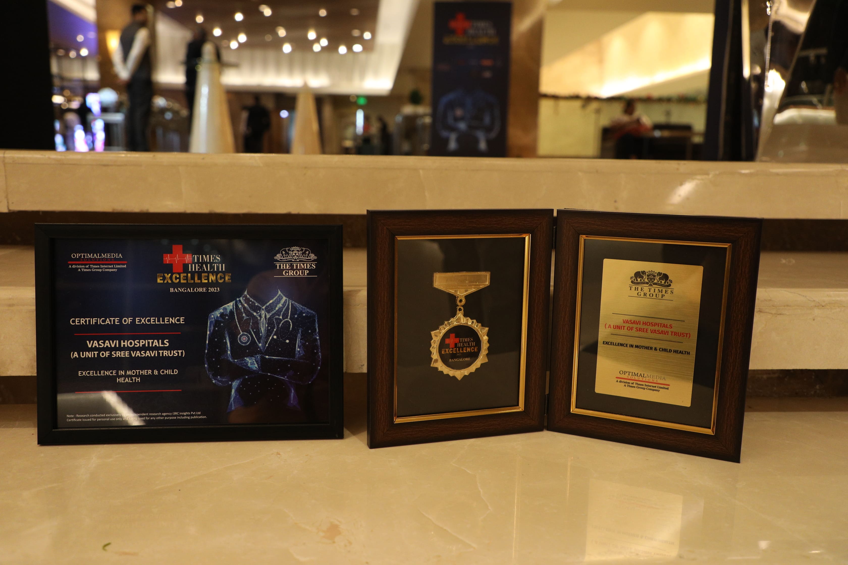 Awards and certificates of excellence received by Vasavi Hospitals Bangalore for quality healthcare.