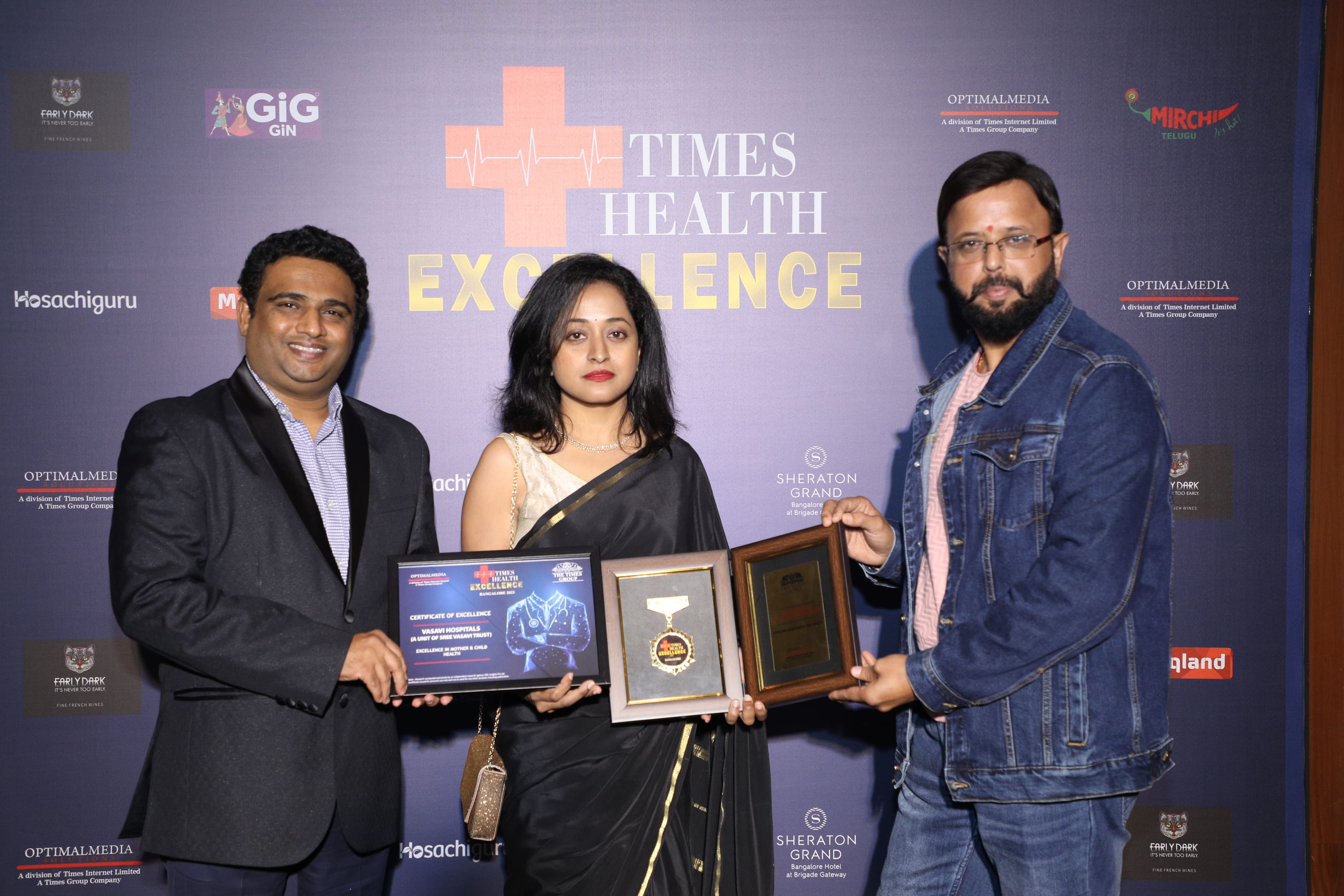 Doctors and team from Vasavi Hospitals Bangalore being honored at the Times Health Excellence Award event