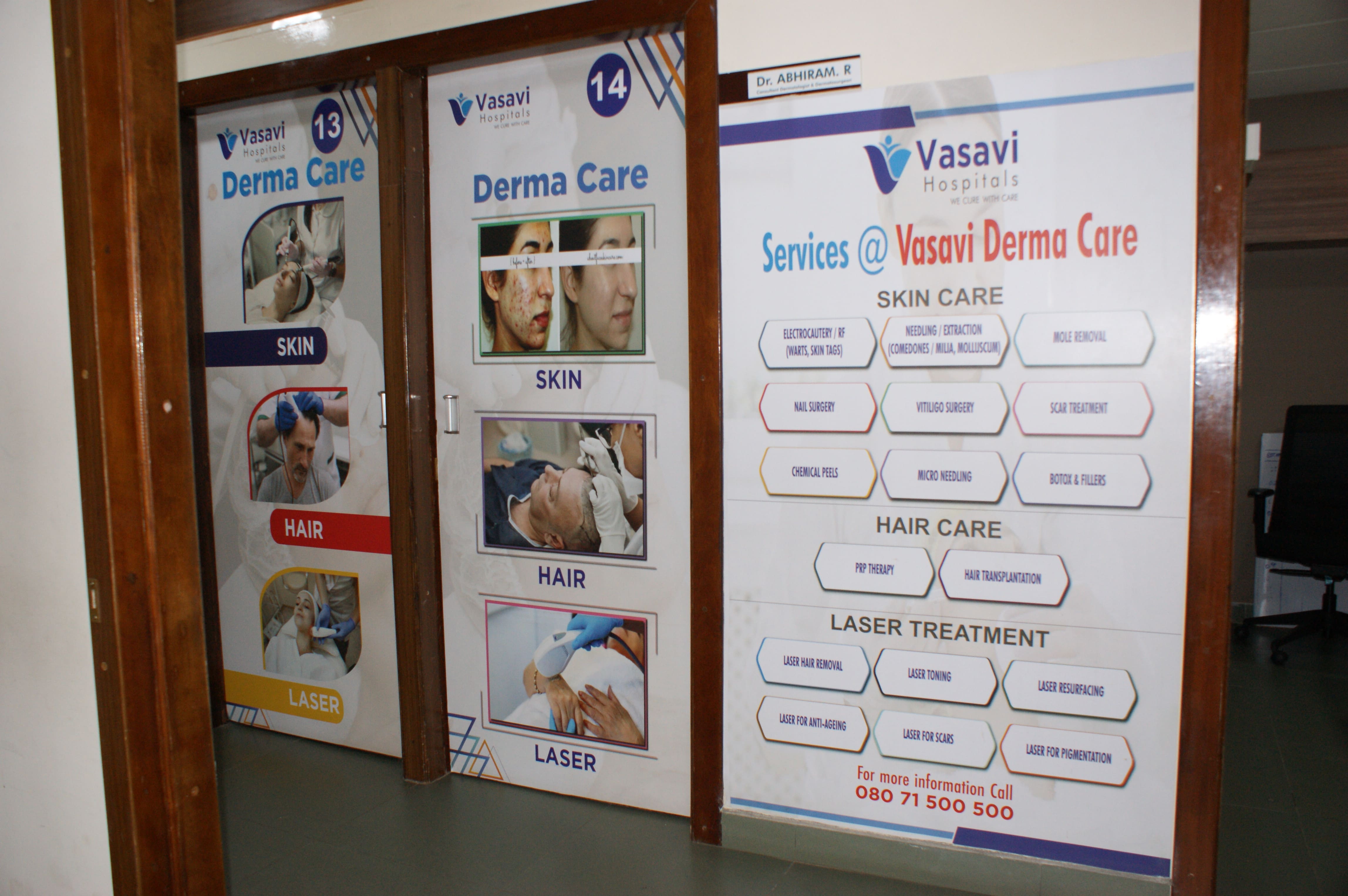 Spacious waiting area at Vasavi Hospitals Bangalore with comfortable seating for patients and visitors.