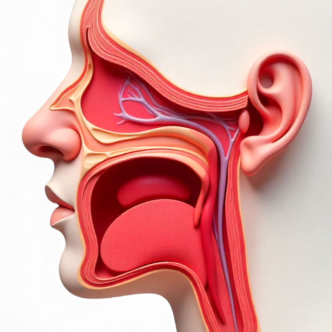 Detailed ENT anatomy illustration used at Vasavi Hospitals Bangalore for accurate diagnosis and treatment.