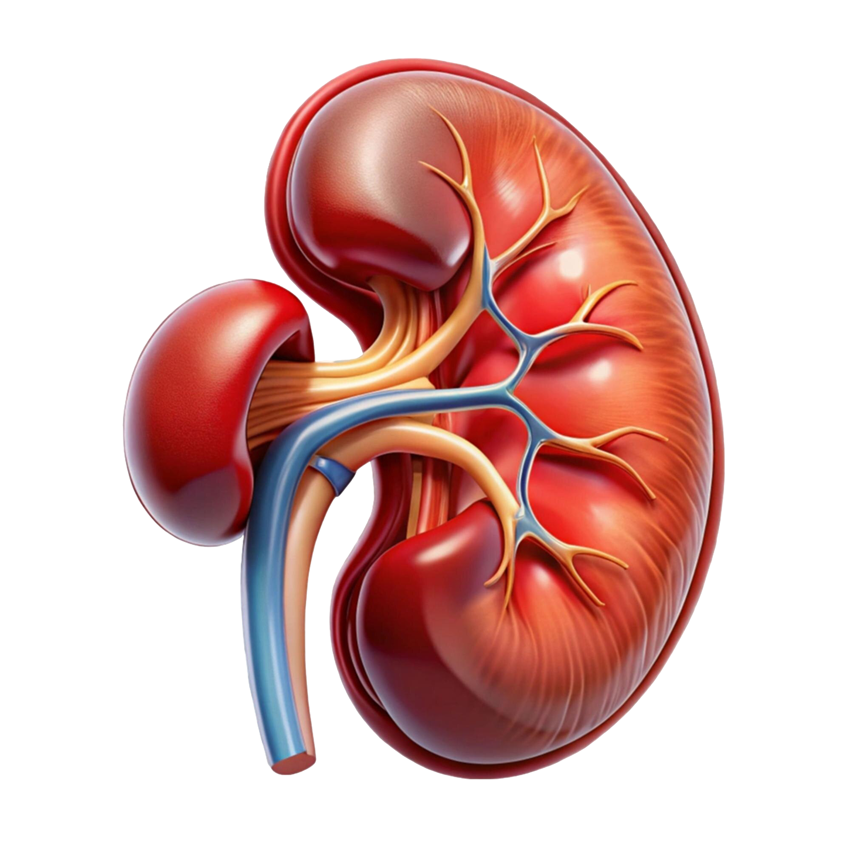 Illustration of human kidney showing internal structure for urology services at Vasavi Hospitals Banashankari Bangalore